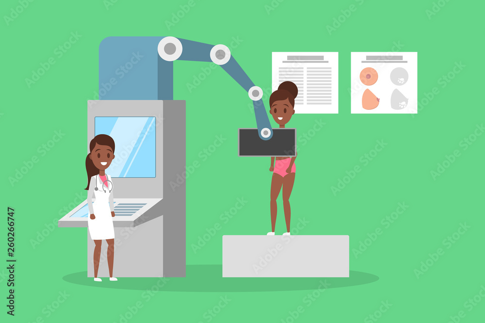 Woman making mammography to check the breast Woman making mammography to check the breast