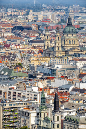 Budapest rooftops Pest seen from above