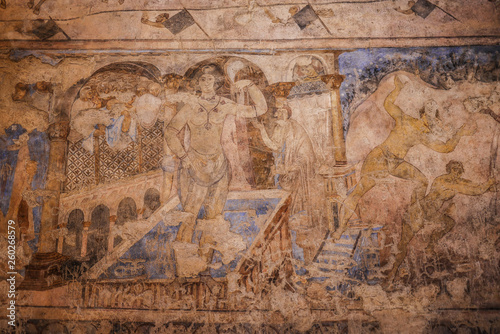 frühmuslimische Fresken im Dessert Castle Qasr Al-Kharana