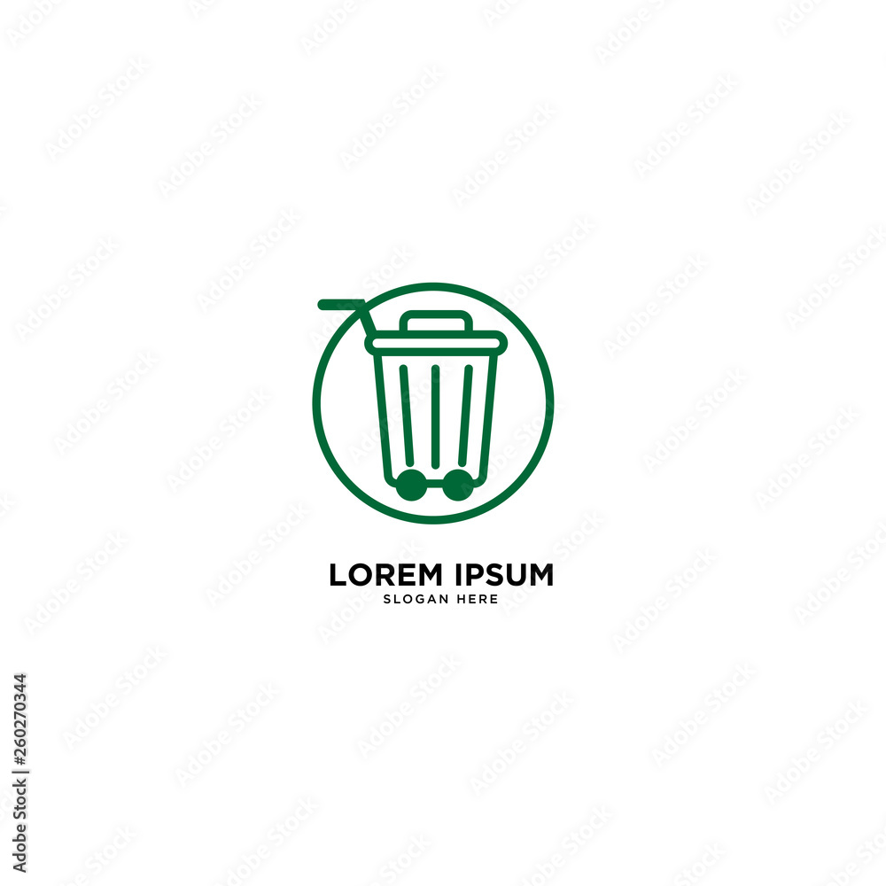 online shopping recycle bin simple logo template vector illustration icon element - Vector online shopping recycle bin simple logo template vector illustration icon element - Vector