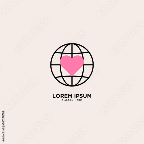 Wallpaper Mural Earth Love logo simple line logo template vector illustration - Vector Torontodigital.ca
