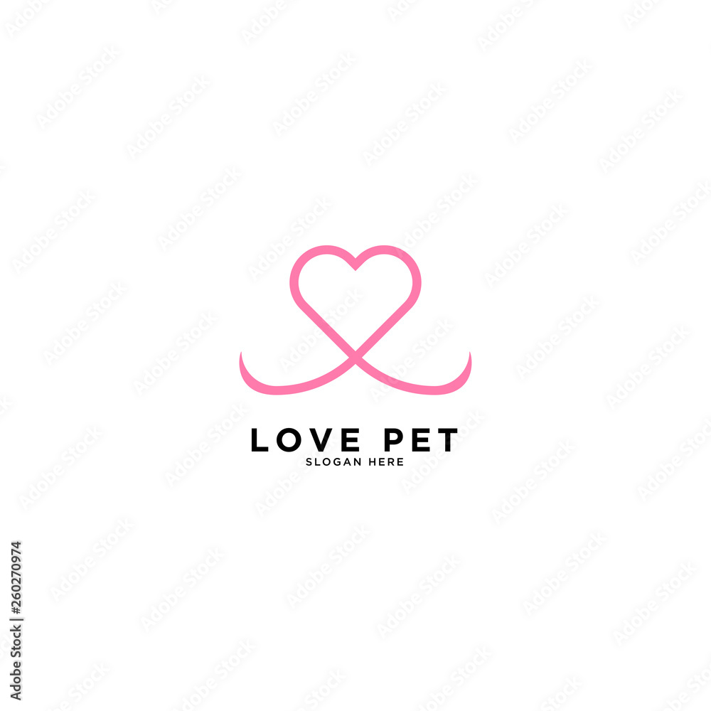 Love Pet logo simple logo template vector illustration - Vector