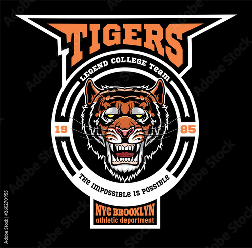 Mascot Tigers - sport team logo template.