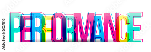 The word Performance. Vector letters isolated on a white background.