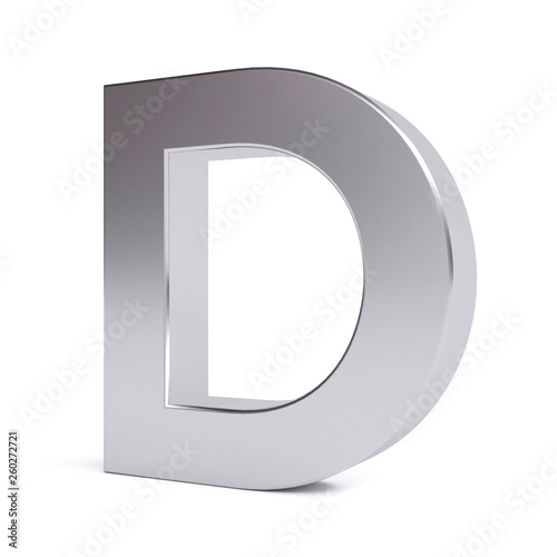 Metal letter D. Collection. 3d image
