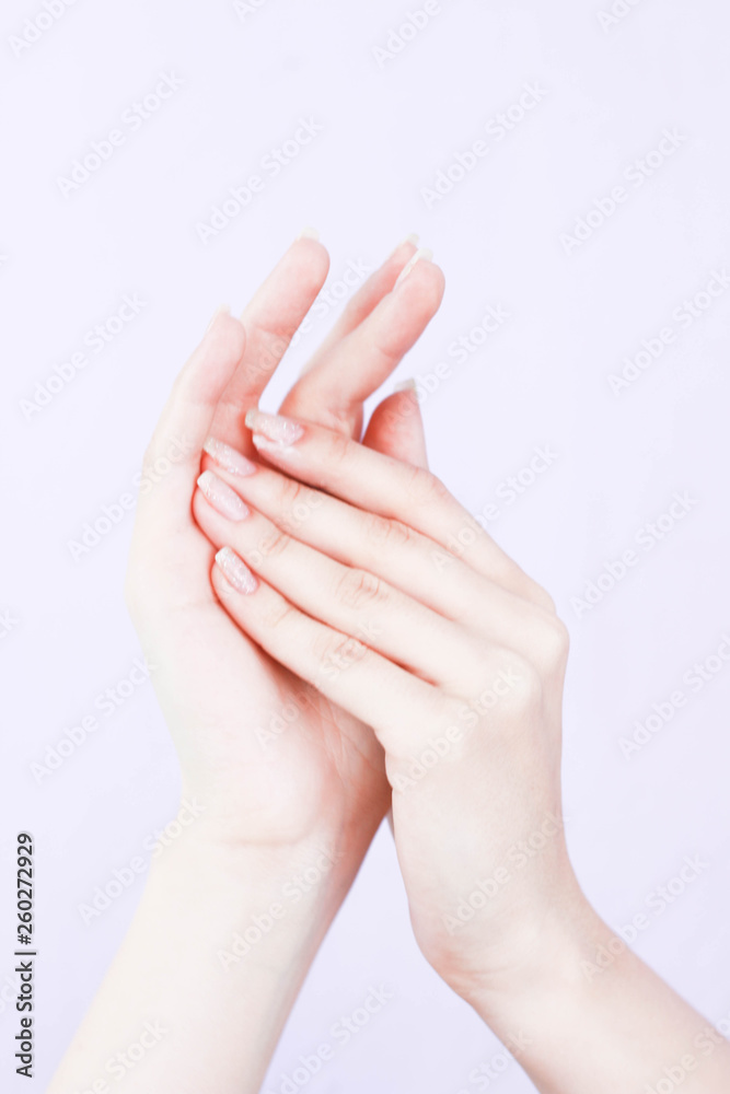 beautiful hands of a girl cream white background beautiful hands of a girl cream white background