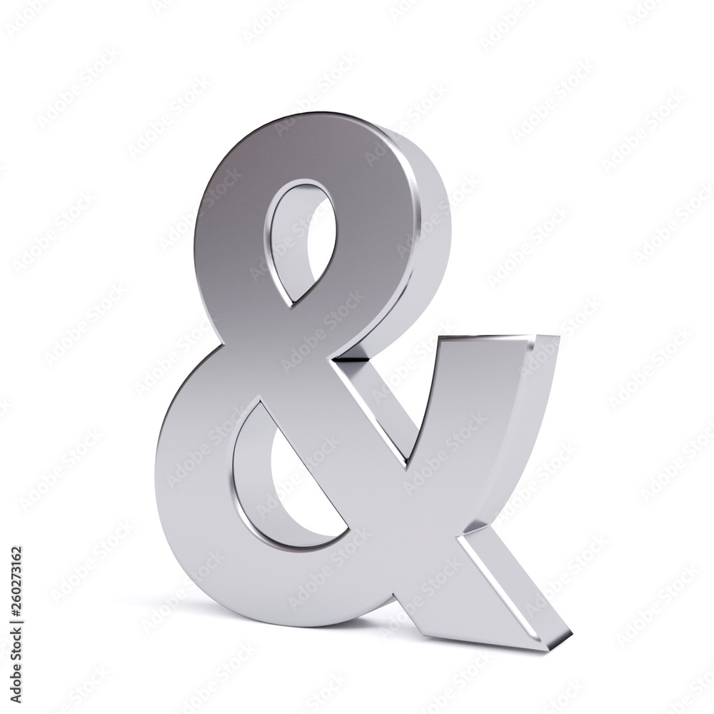 Metal ampersand symbol. 3d image Metal ampersand symbol. 3d image