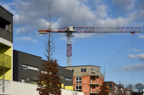 construction crane with blue sky