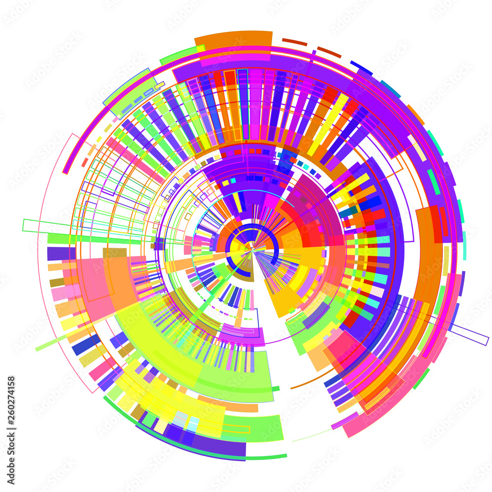 Disk of colored geometric shapes Disk of colored geometric shapes