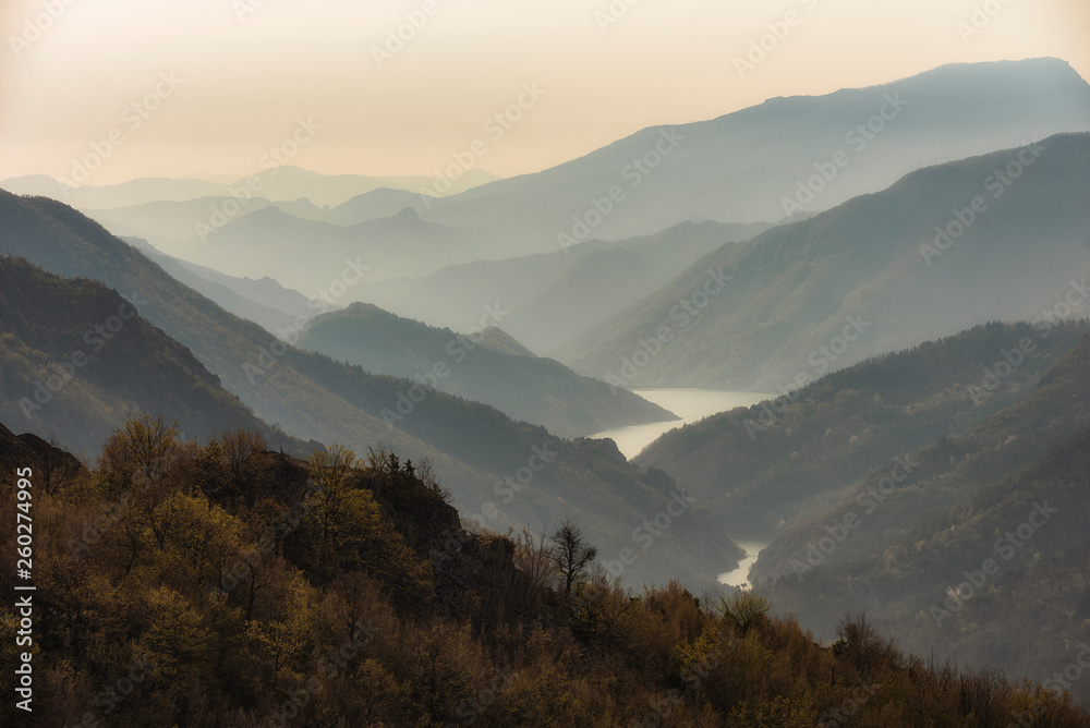 Obraz premium Mountain river valley landscape from Bulgaria