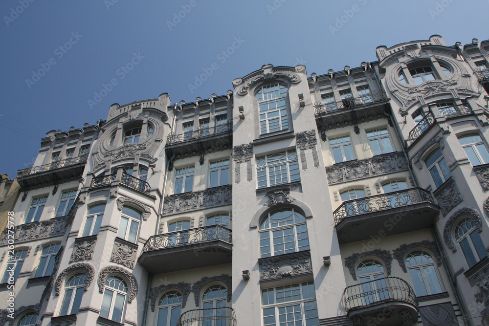 Fototapeta premium facade of an old building Kiev