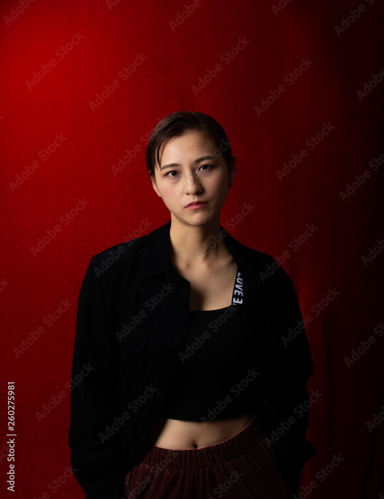 Chinese lesbian taking a protrait to celebrate her birthday