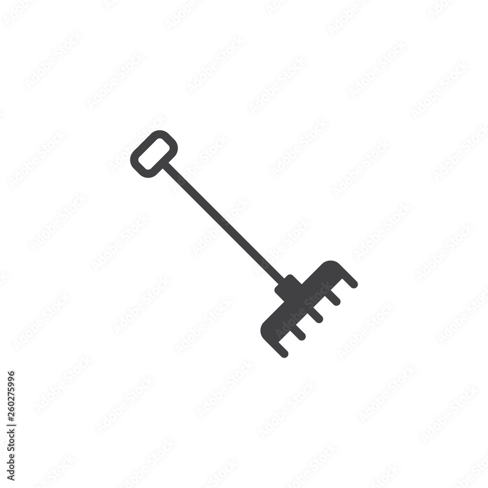 Garden rake vector icon. filled flat sign for mobile concept and web design. Cultivating rake glyph icon. Agriculture, farming symbol, logo illustration. Pixel perfect vector graphics Garden rake vector icon. filled flat sign for mobile concept and web design. Cultivating rake glyph icon. Agriculture, farming symbol, logo illustration. Pixel perfect vector graphics
