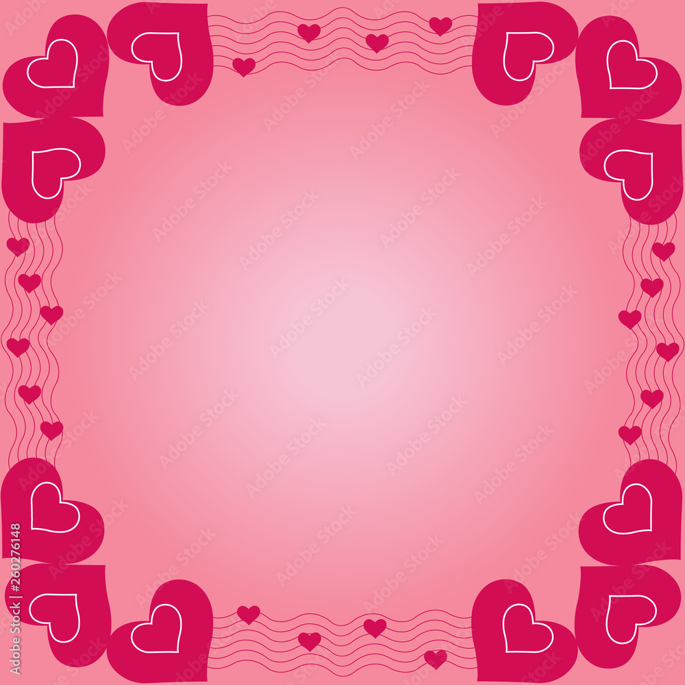 Valentines day background frame with heart shaped ornament. Heart Frame with space for Text. Valentines day background frame with heart shaped ornament. Heart Frame with space for Text.