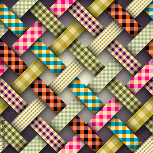 Patchwork textile pattern. Seamless quilting design background.