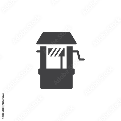 Water Well vector icon. filled flat sign for mobile concept and web design. Wood well glyph icon. Agriculture symbol, logo illustration. Pixel perfect vector graphics