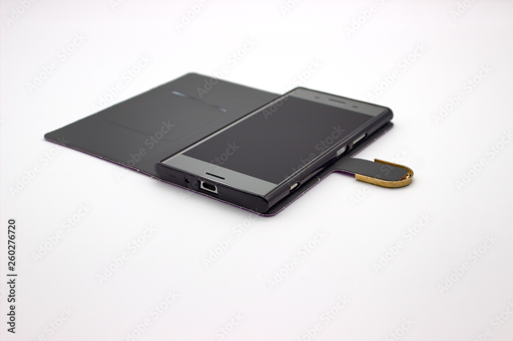 Smartphone In Case. The Isolated Image On White Background Smartphone In Case. The Isolated Image On White Background