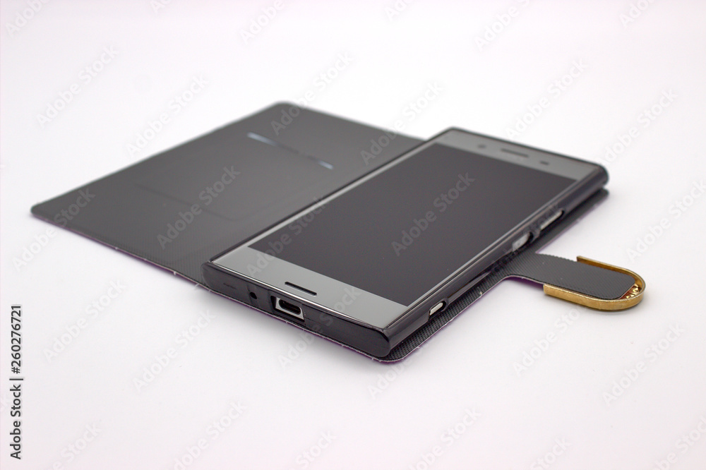 Smartphone In Case. The Isolated Image On White Background Smartphone In Case. The Isolated Image On White Background