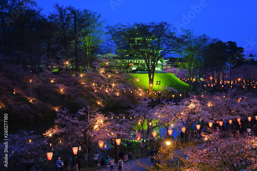 Takada Castle Cherry Blossoms, Joetsu ciry, Niigata, Japan photo