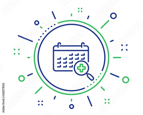 Medical calendar line icon. Doctor appointment sign. Quality design elements. Technology medical calendar button. Editable stroke. Vector