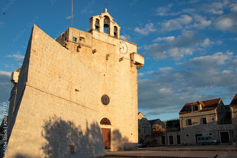 Church fortress st. Mary from fifteenth century in Vrboska Croatia