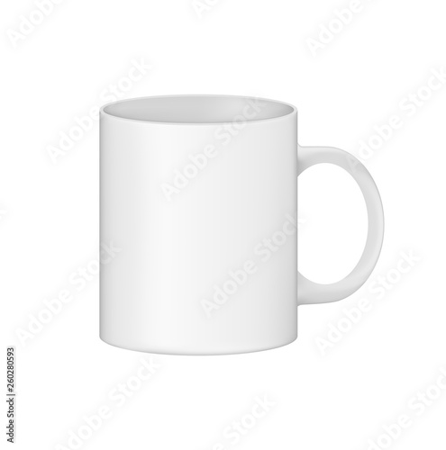 White cup mockup. A cup for coffee or tea. A clean cup is ready for your use and for your design.