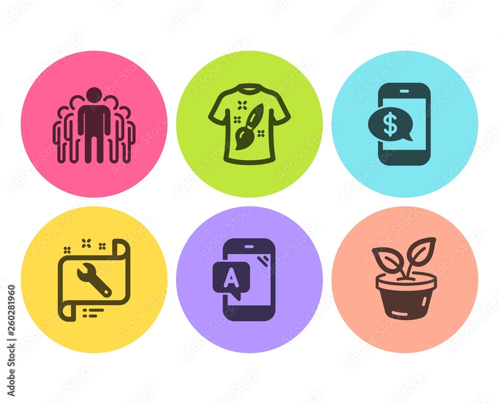 Ab testing, Phone payment and Spanner icons simple set. T-shirt design, Group and Leaves signs. Phone test, Mobile pay. Flat ab testing icon. Circle button. Vector Ab testing, Phone payment and Spanner icons simple set. T-shirt design, Group and Leaves signs. Phone test, Mobile pay. Flat ab testing icon. Circle button. Vector