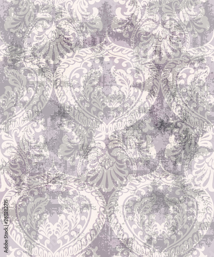 Baroque texture pattern Vector. Floral ornament decoration. Victorian engrave...