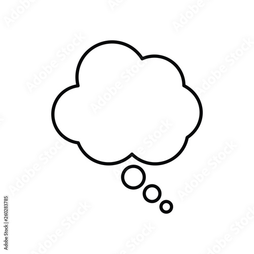 Thought bubble line icon isolated on white