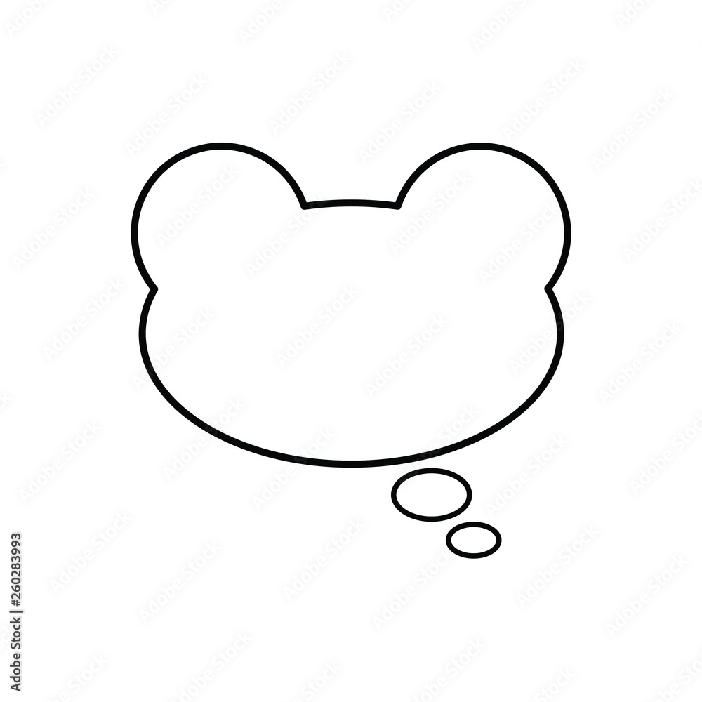 Thought bubble line icon isolated on white. Web design, mobile app