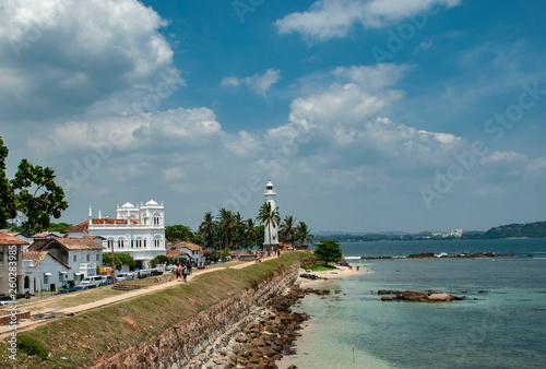 White Lighthouse in fort Galle in Sri Lanka
