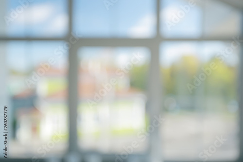 blurred window background / home cosiness concept window view photo