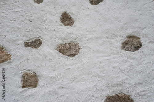 traditionelle mühlviertler Steinbloß-Mauer mit Granitfindlingen
