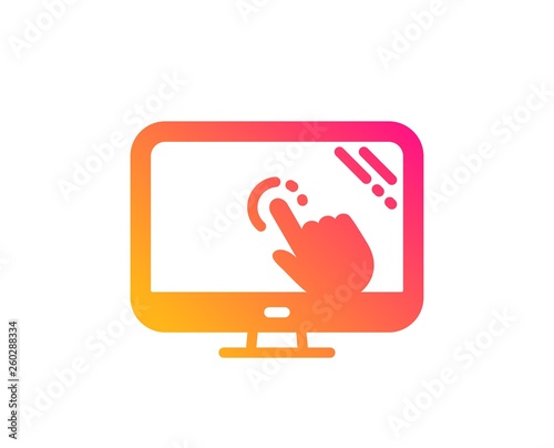 Touch screen icon. Online quiz test sign. Classic flat style. Gradient touch screen icon. Vector