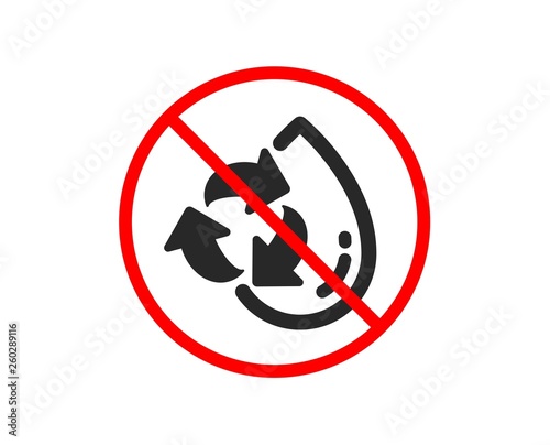 No or Stop. Water drop icon. Recycle clean aqua sign. Refill liquid symbol. Prohibited ban stop symbol. No recycle water icon. Vector