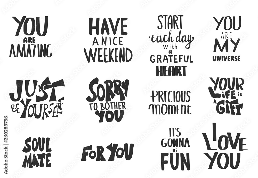 Obraz premium Set of motivational quotes isolated. Vector text.
