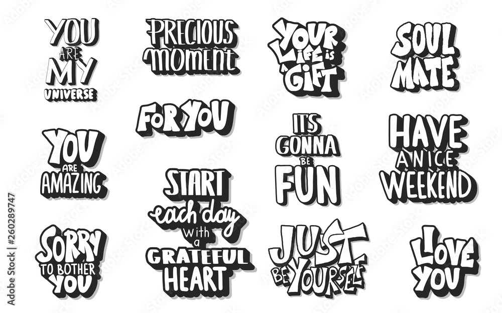 Set of motivational quotes isolated. Vector text. Set of motivational quotes isolated. Vector text.
