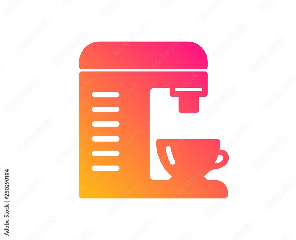 Coffee machine icon. Hot drink sign. Fresh beverage symbol. Classic flat style. Gradient coffee machine icon. Vector Coffee machine icon. Hot drink sign. Fresh beverage symbol. Classic flat style. Gradient coffee machine icon. Vector