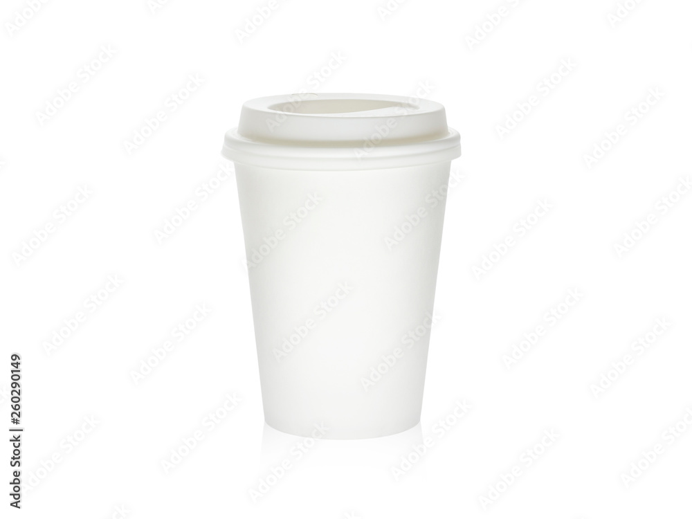 Blank cardboard take away coffee cup isolated on a white background Blank cardboard take away coffee cup isolated on a white background