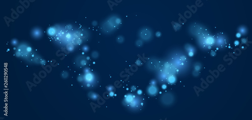 Blurred lights vector abstract background, dark artistic wallpaper.