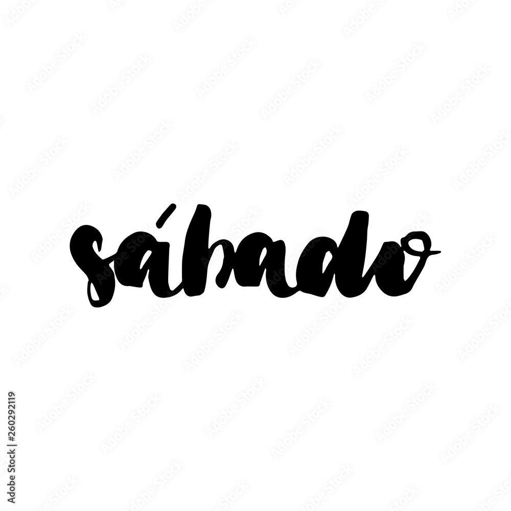 Lettering in Spanish, Days of the Week - Monday, Tuesday, Wednesday,  Thursday, Friday, Saturday, Sunday. Handwritten Words for Stock  Illustration - Illustration of latino, brush: 198598943