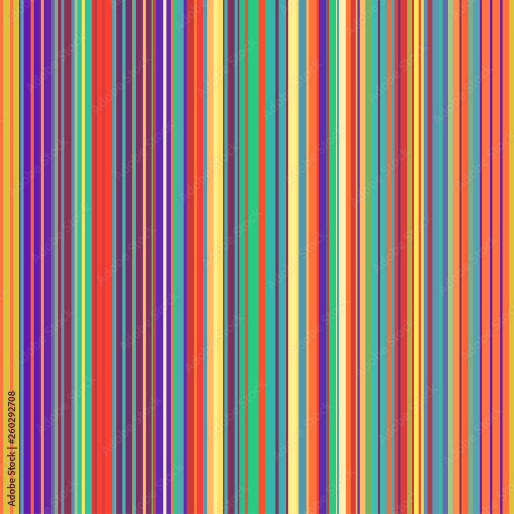 Fototapeta premium Retro style pastel colored vertical striped lines background. Ideal for fabric, textile, linen, drapery, cloth or other textured and patterned works.