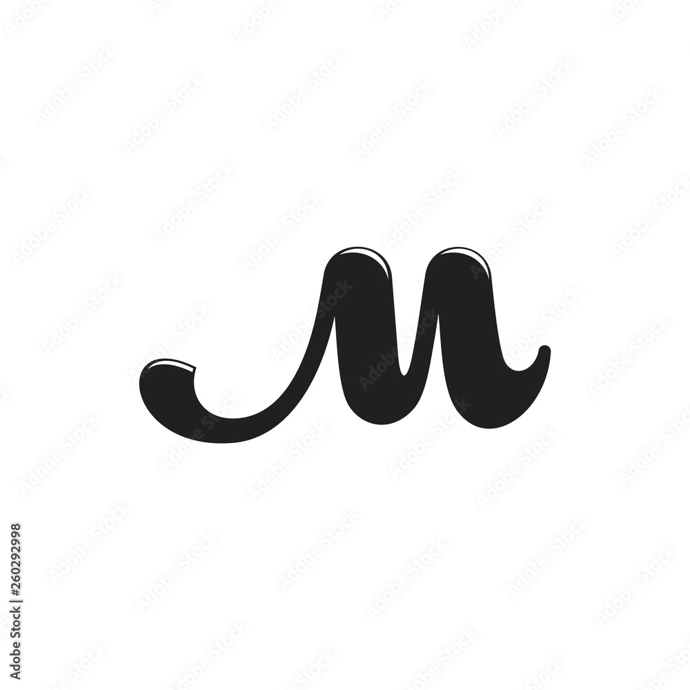 letter m simple curves logo vector letter m simple curves logo vector