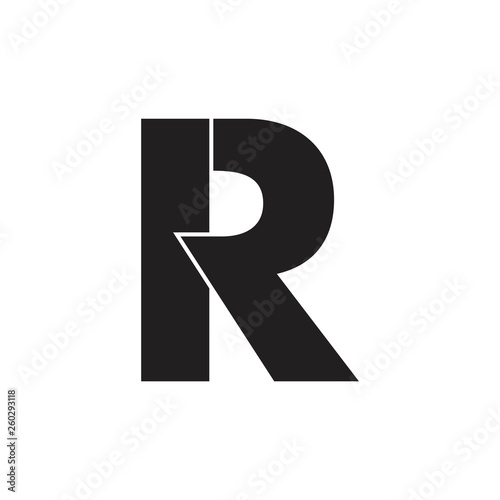 letters ir simple geometric logo vector
