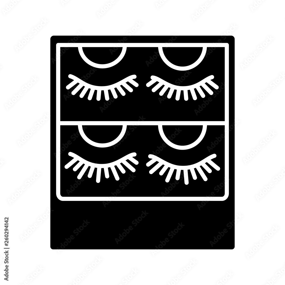 False eyelashes packaging glyph icon False eyelashes packaging glyph icon