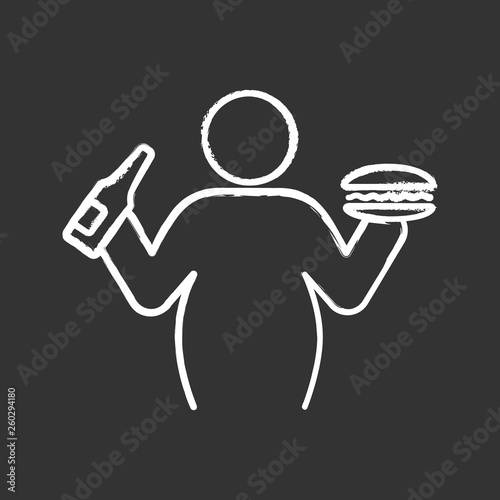 Overweight and obesity chalk icon