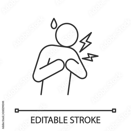 Heart attack linear icon