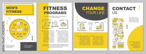 Men's fitness brochure template layout