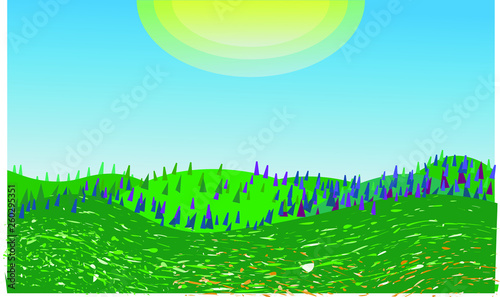 simple forest landscape. summer time