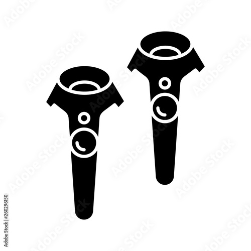 VR wireless controllers glyph icon